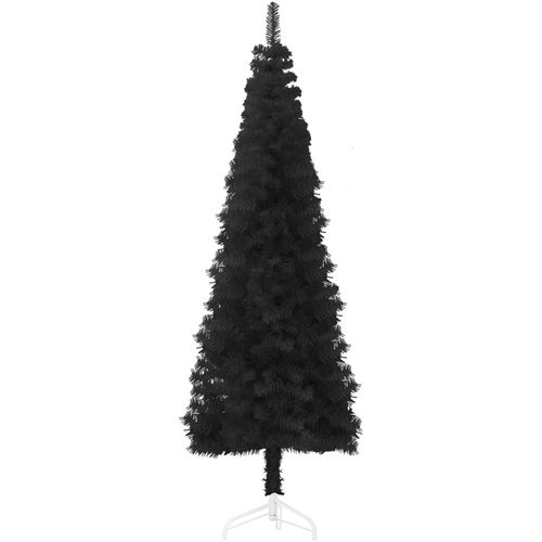 Tanka umjetna polovica božićnog drvca sa stalkom crna 210 cm slika 4