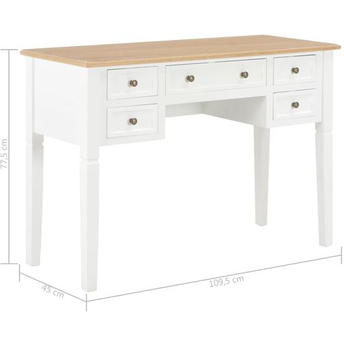 Pisaći stol bijeli 109,5 x 45 x 77,5 cm drveni slika 21