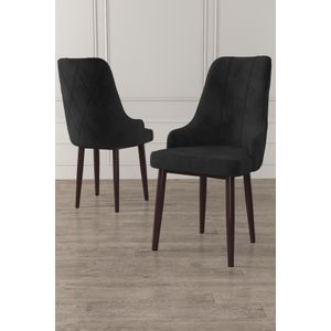 Trex - Crna i smeđa stolica set (2 komada)