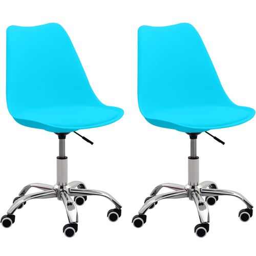 Uredske stolice od umjetne kože 2 kom plave slika 1