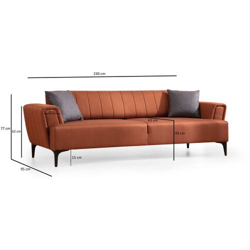 Hamlet - Tile Red Tile Red 3-Seat Sofa-Bed slika 9