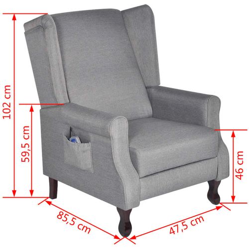 Fotelja za masažu od tkanine siva slika 50