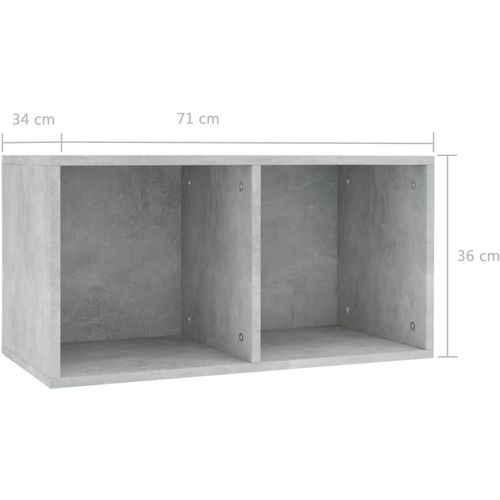 Kutija za pohranu vinilnih ploča boja betona 71x34x36 cm drvena slika 6