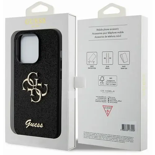 Original GUESS Hardcase GUHCP15XHG4SGK Case za iPhone 15 PRO MAX (Fixed Glitter Big 4G / crna) slika 6