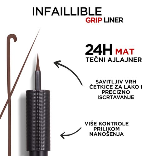 L’Oreal Paris Infaillible Grip 24H Matte Liquid ajlajner Marron slika 3