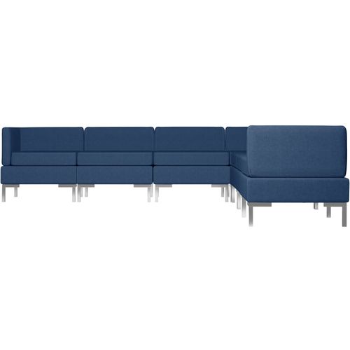 7-dijelni set sofa od tkanine plavi slika 27