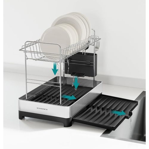 SONGMICS 2-Tier dish drying rack black slika 4