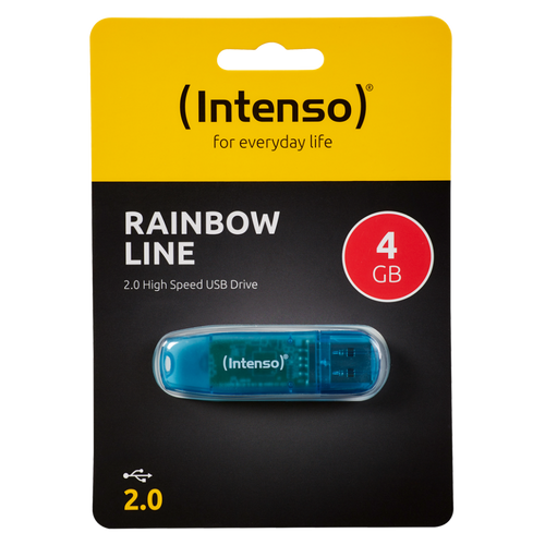 (Intenso) USB Flash drive 4GB Hi-Speed USB 2.0, Rainbow Line, PLAVI - USB2.0-4GB/Rainbow slika 1