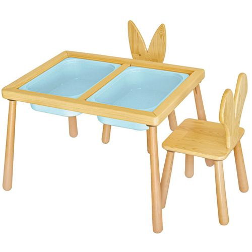 Woody Fashion Dječji stol set Table and 2 Chairs - Blue slika 1