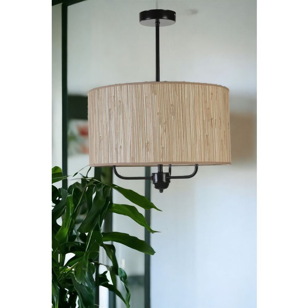 Bambu 09 Abajurlu 3 Lü Sarkıt Avize Oak Black slika 2