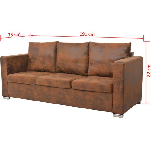 3-dijelni set sofa od umjetne brušene kože slika 43