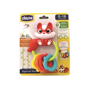 Chicco Zvečka i glodalica za zube Baby Sense&Focus Vjeverica 0-18mj