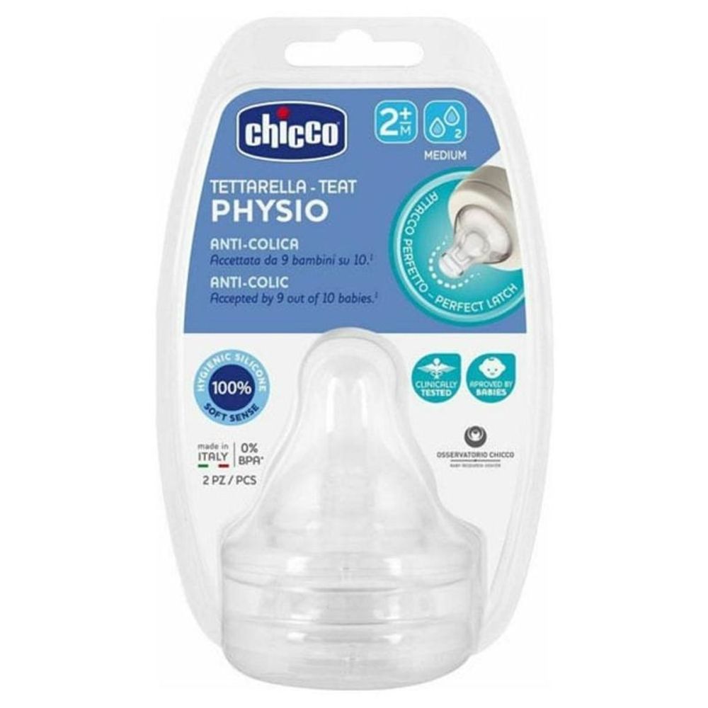 Chicco Silikonska duda za flašicu Physio Medium 2m+, 2kom slika 1