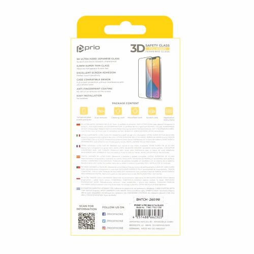 Prio 3D zaštitno staklo od kaljenog stakla za iPhone 14 Pro Max (6,7 inča) crno slika 5