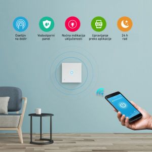 Wi-Fi smart prekidač svetla 1x5A WFPS-W1/WH