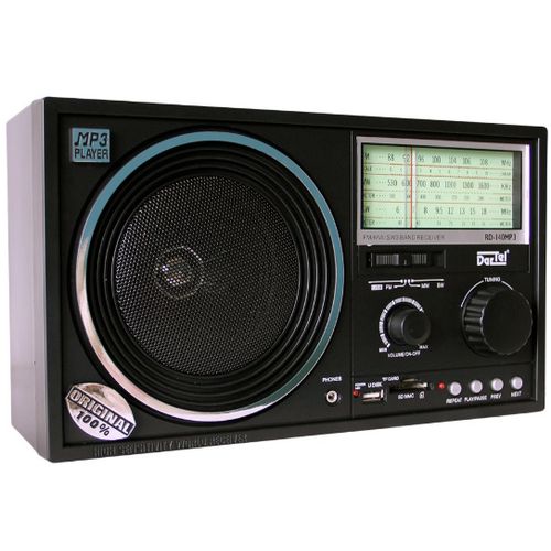 Dartel radio FM, MW, SW, analogni, AC ili klasične baterije, crni RD-140MP3 slika 2