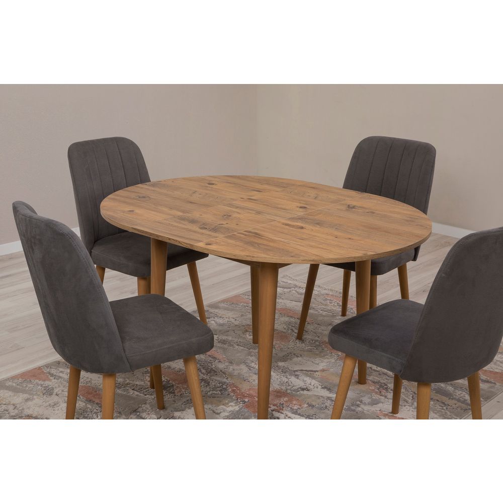 Vina 1501 - Set Ekstenzibilnog Stola i Stolica od Atlantske Borovine (5 Komada) slika 5