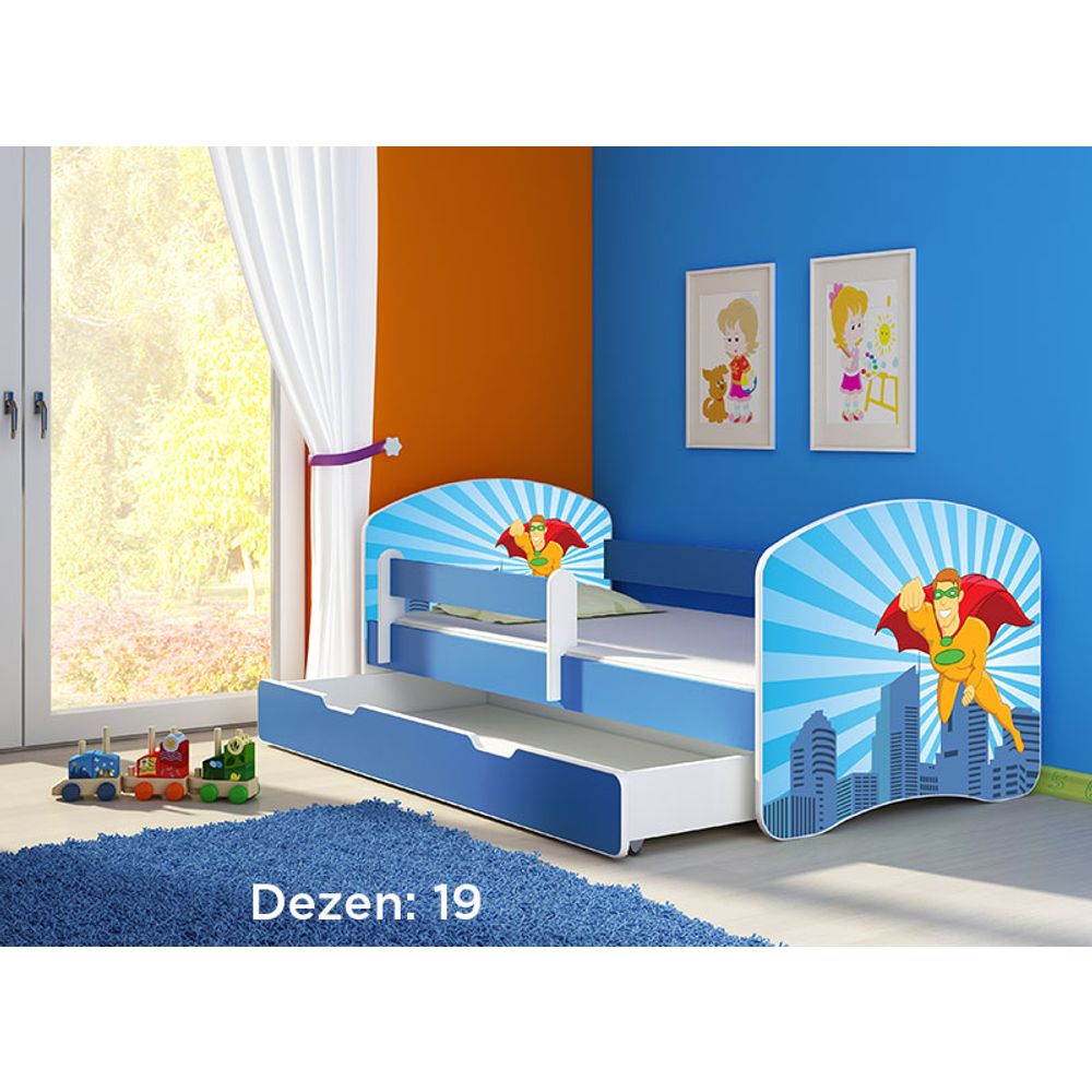 ACMA Dječiji krevet Acma II sa ladicom Blue - 160x80cm - Dezen 19 slika 2