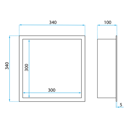 bathroom shelf 30x30 matte black slika 9