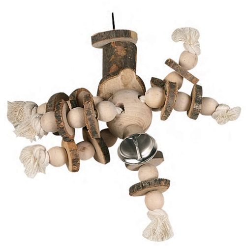 Karlie Igračka drvena za ptice konop+zvono, 20cm slika 1