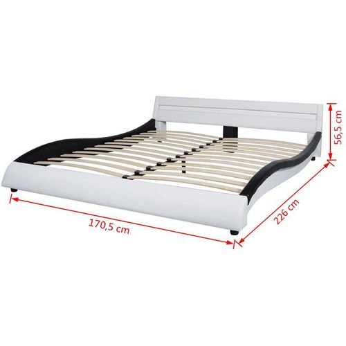 Okvir za krevet od umjetne kože s LED svjetlom crno bijeli 160 x 200 cm slika 3