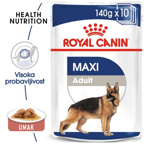 ROYAL CANIN SHN Maxi adult vrećice za pse, potpuna hrana za odrasle pse velikih pasmina (od 26 do 44 kg, od 15 mjeseci do 8 godina starosti, 10x140g slika 6