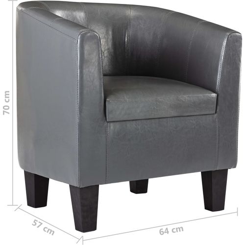 Fotelja od umjetne kože siva slika 7