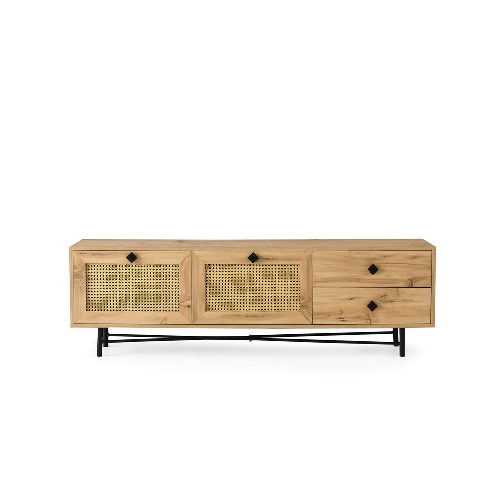 Hapsiyas 180 Oak Black TV Stand slika 3