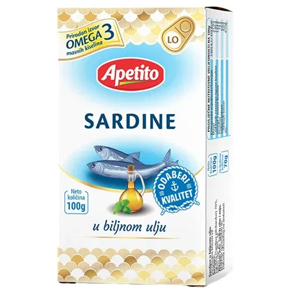 Apetito Sardina u biljnom ulju 125g slika 1