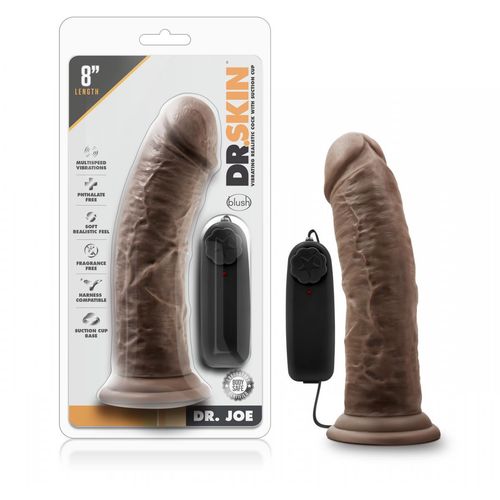 Vibrirajući dildo Dr. Skin - Dr. Joe, 20 cm, tamno smeđi slika 7