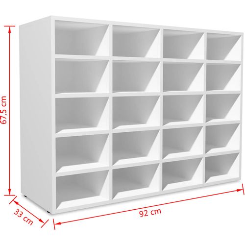 Stalak za cipele od konstruiranog drva 92 x 30 x 67,5 cm bijeli slika 5