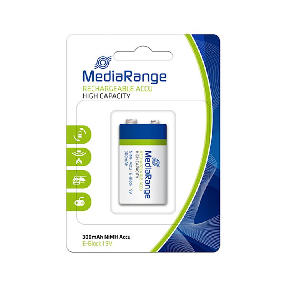 MediaRange E-Block (6HR61/HR22) 9V punjiva bat. NI-Mh 1kom , MRBAT124 slika 1