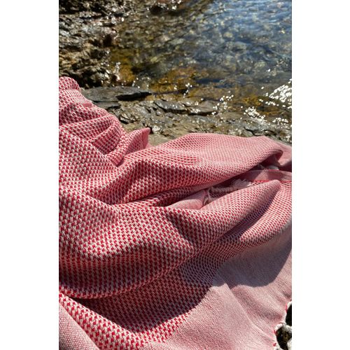 Retro - Red (90 x 175) Red Fouta (Beach Towel) slika 4