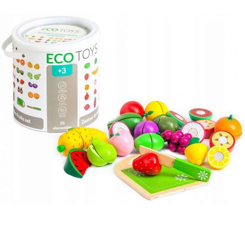 Eco Toys Set Od 20 Delova Drveno Voće slika 4