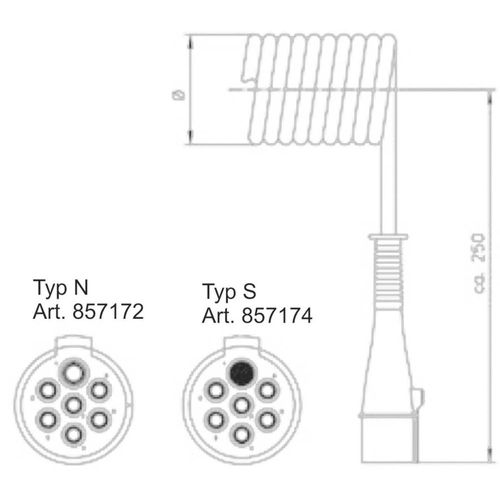 SecoRüt 40530 spojni kabel  [uticnica 7-polna tip n - uticnica 7-polna tip n] slika 3