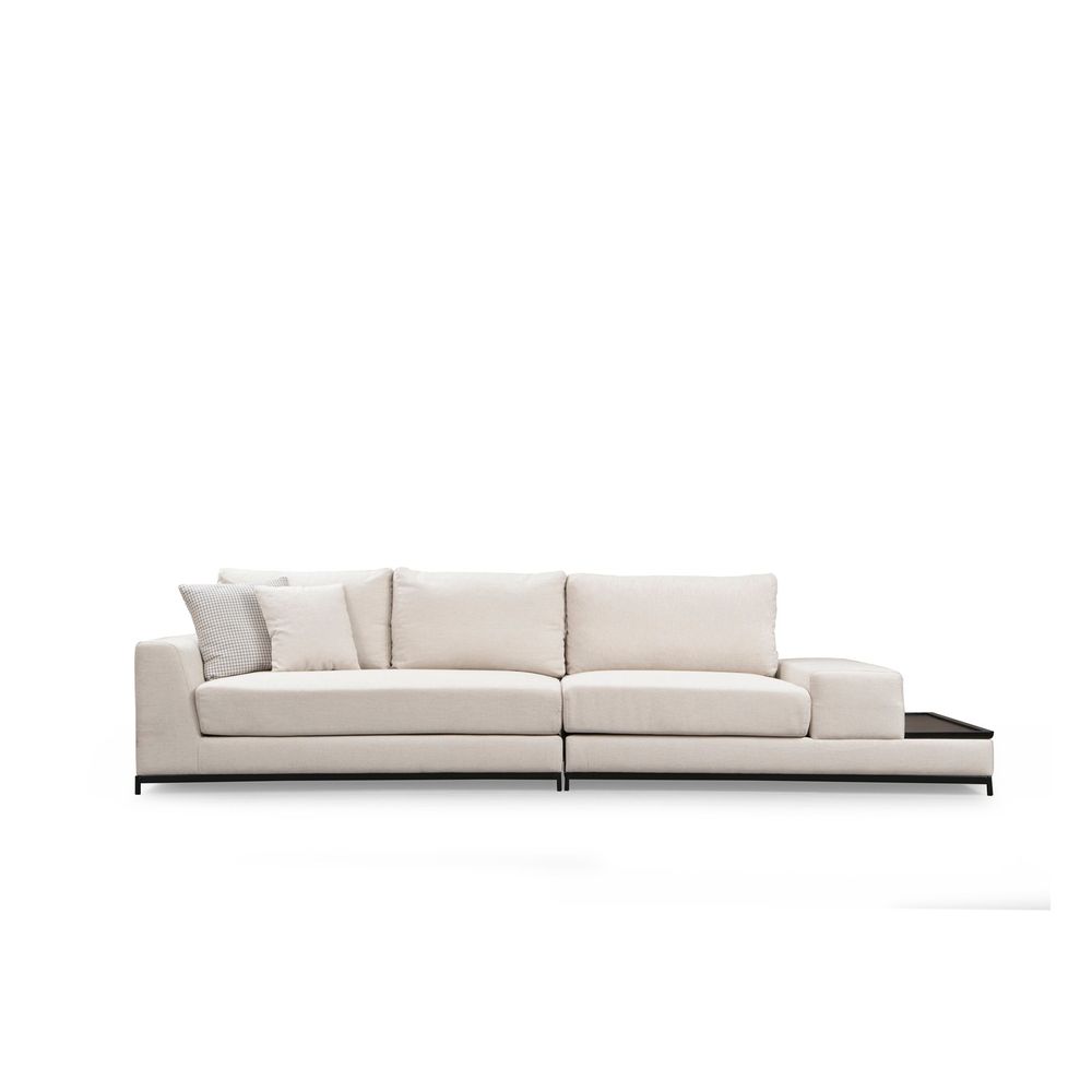Sofa sa Bočnim Stolom - Bež, 4-Sjedala slika 5