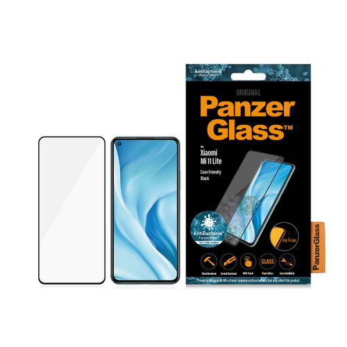 Panzerglass zaštitno staklo za Xiaomi MI 11 Lite case friendly antibacterial black slika 1