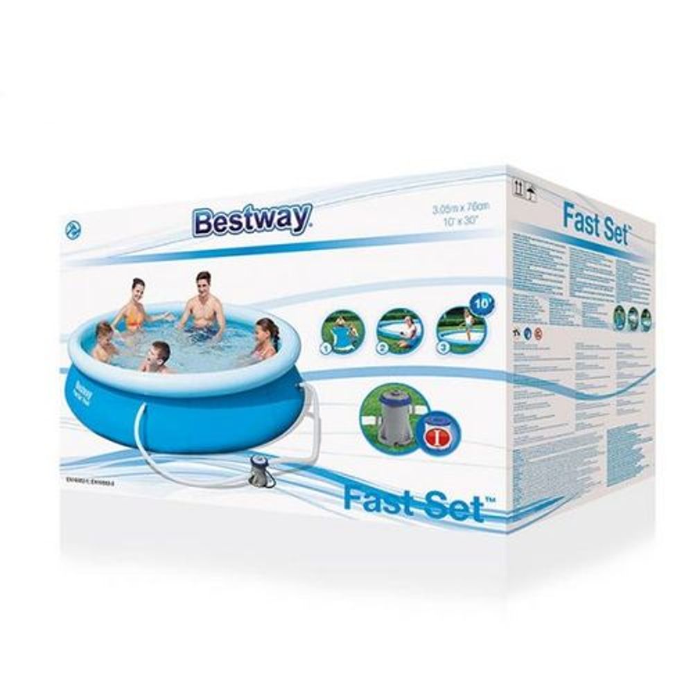 Bestway Bazen sa zračnim prstenom i filter pumpom 57270 Fast, 305x76 cm slika 2