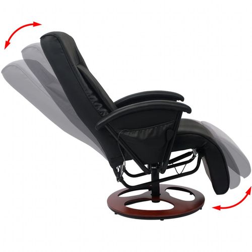 Shiatsu masažna fotelja od umjetne kože crna slika 27