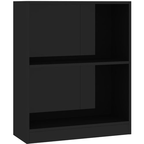 Polica za knjige sjajna crna 60x24x74,5 cm konstruirano drvo slika 2