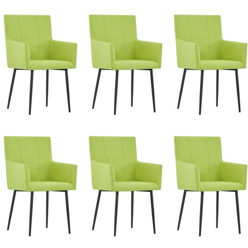 Blagovaonske stolice s naslonima za ruke 6 kom zelene tkanina slika 16