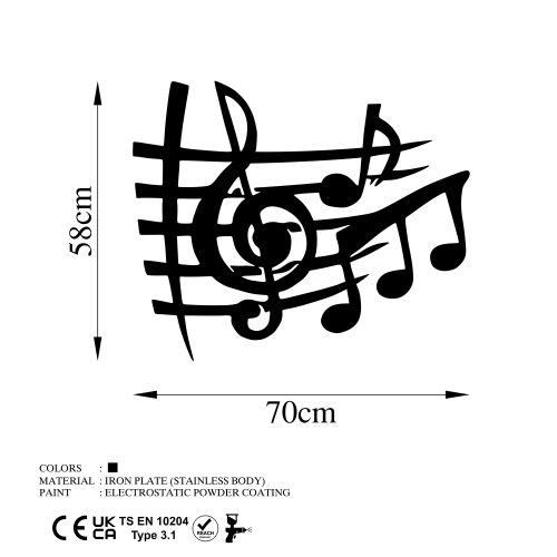 Wallity Metalna zidna dekoracija, Musical 3 slika 5