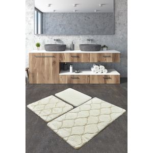 Infinity - Ecru Ecru Acrylic Bathmat Set (3 Pieces)