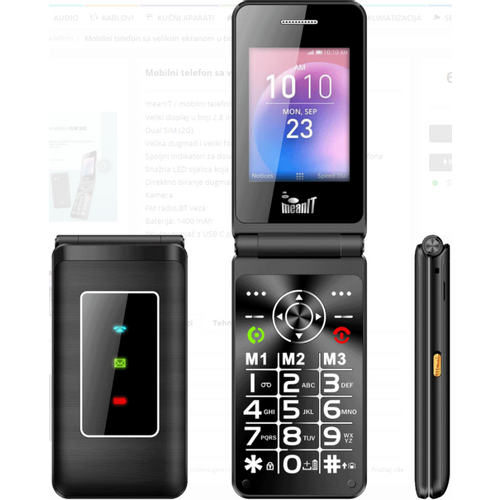 FLIP XXL MOBILNI TELEFON,Veliki displej u boji 2,8 inča, Dual SIM (2G), FM, BT, 1400 mAh slika 5