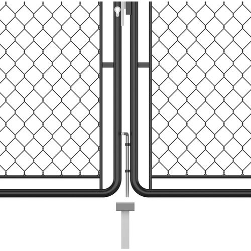 Vrtna vrata čelična 100 x 495 cm antracit slika 8