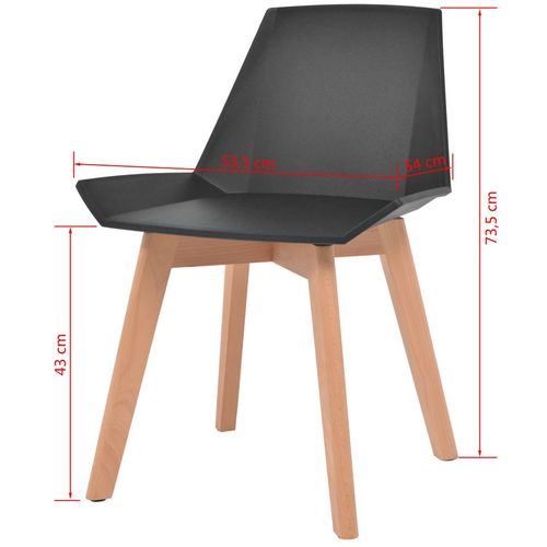 Blagovaonske stolice od plastike 6 kom crne slika 18