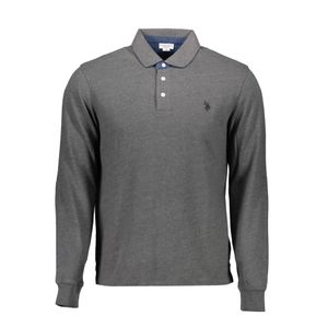 US POLO SHIRT LONG SLEEVE MEN'S GRAY