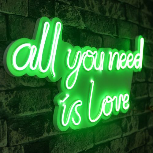 Wallity Ukrasna plastična LED rasvjeta, All You Need is Love - Green slika 7