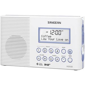 Sangean H-203D radio za kupaonicu DAB+ (1012), UKW (1014)   džepna svjetiljka, vodootporan bijela