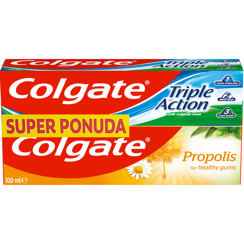 Colgate pasta za zube Triple Action 100ml + Propolis 100ml gratis slika 1